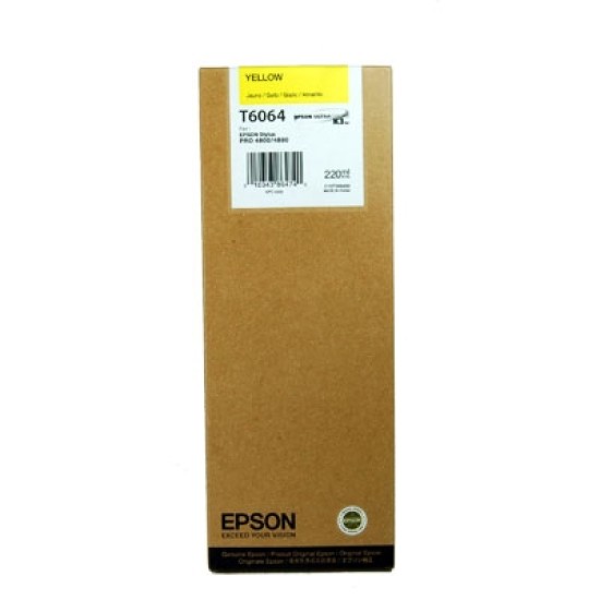 Epson C13T606400 T6064 Sarı Orjinal Kartuş - Stylus Pro 4800 T1793 Epson C13T606400 T6064 Sarı Orjinal Kartuş - Stylus Pro 4800 T1793