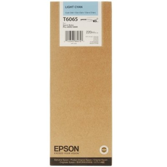Epson C13T606500 T6065 Açık Mavi Orjinal Kartuş - Stylus Pro 4800 T1876 Epson C13T606500 T6065 Açık Mavi Orjinal Kartuş - Stylus Pro 4800 T1876