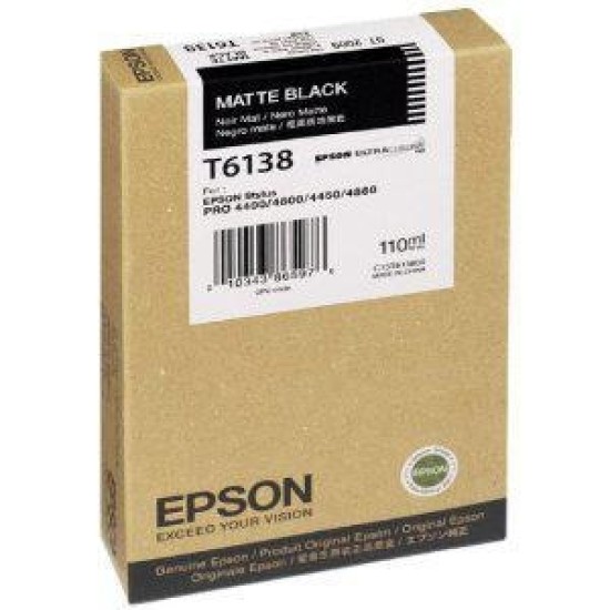 Epson C13T613800 T6138 Mat Siyah Orjinal Kartuş - Stylus Pro 4800 T1797 Epson C13T613800 T6138 Mat Siyah Orjinal Kartuş - Stylus Pro 4800 T1797