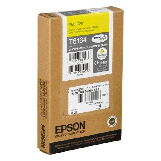 Epson C13T616400 T6164 Sarı Orjinal Kartuş - B-300 / B-310N T1904 Epson C13T616400 T6164 Sarı Orjinal Kartuş - B-300 / B-310N T1904