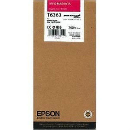 Epson C13T636300 T6363 Açık Kırmızı Orjinal Kartuş - Stylus Pro 7700 T1517 Epson C13T636300 T6363 Açık Kırmızı Orjinal Kartuş - Stylus Pro 7700 T1517
