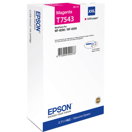 Epson C13T754340 T7543 Kırmızı Orjinal Kartuş - WF-8090 / WF-8590 T16121 Epson C13T754340 T7543 Kırmızı Orjinal Kartuş - WF-8090 / WF-8590 T16121