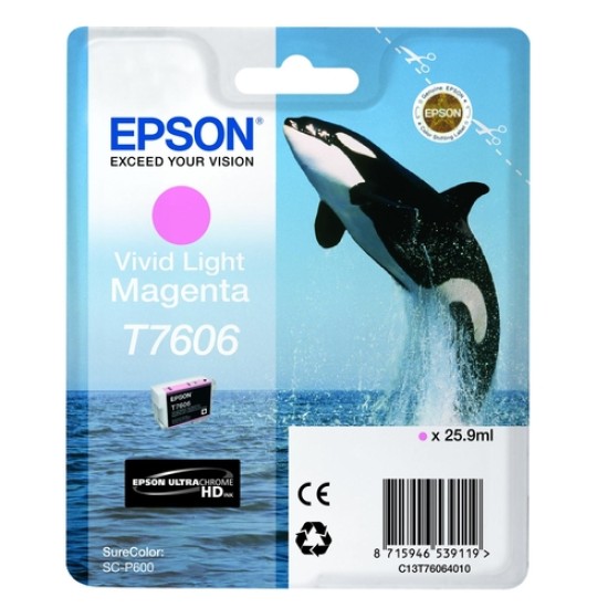 Epson C13T76064010 T7606 Açık Kırmızı Orjinal Kartuş - SureColor SC-P600