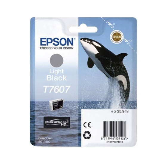 Epson C13T76074010 T7607 Açık Siyah Orjinal Kartuş - SureColor SC-P600