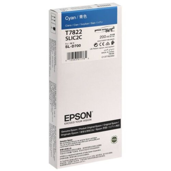 Epson C13T782200 T7822 Mavi Orjinal Kartuş - SL-D700