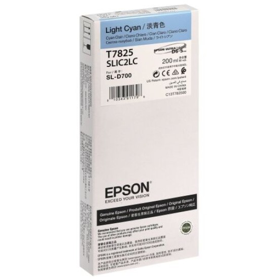 Epson C13T782500 T7825 Açık Mavi Orjinal Kartuş - SL-D700 Epson C13T782500 T7825 Açık Mavi Orjinal Kartuş - SL-D700