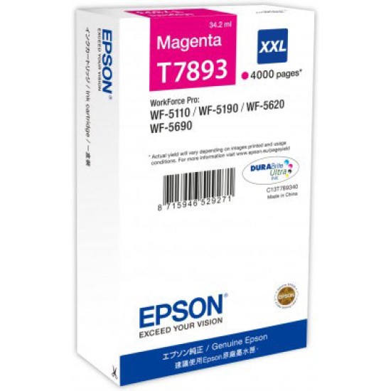 Epson C13T789340 T7893 Kırmızı Orjinal Kartuş - WF-5110 / WF-5190 T6752 Epson C13T789340 T7893 Kırmızı Orjinal Kartuş - WF-5110 / WF-5190 T6752