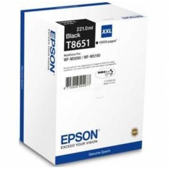 Epson C13T865140 T8651 XXL Siyah Yüksek Kapasite Orjinal Kartuş - WF-M5160 / WF-M5690 T6960 Epson C13T865140 T8651 XXL Siyah Yüksek Kapasite Orjinal Kartuş - WF-M5160 / WF-M5690 T6960