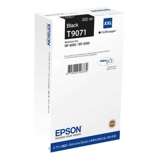 Epson C13T907140 T9071 XXL Siyah Orjinal Kartuş - WF-6090 / WF-6590 T7227 Epson C13T907140 T9071 XXL Siyah Orjinal Kartuş - WF-6090 / WF-6590 T7227