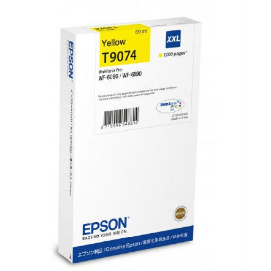 Epson C13T907440 T9074 XXL Sarı Orjinal Kartuş - WF-6090 / WF-6590 T7230 Epson C13T907440 T9074 XXL Sarı Orjinal Kartuş - WF-6090 / WF-6590 T7230