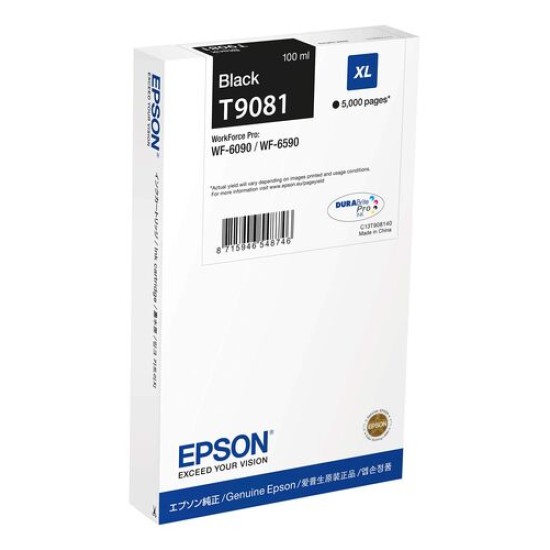 Epson C13T908140 T9081 XL Siyah Orjinal Kartuş - WF-6090 / WF-6590 T6540 Epson C13T908140 T9081 XL Siyah Orjinal Kartuş - WF-6090 / WF-6590 T6540