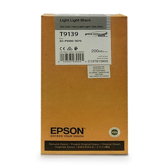 Epson C13T913900 T9139 Duble Açık Siyah Orjinal Kartuş - SC-P5000 / SC-P7000 T9028 Epson C13T913900 T9139 Duble Açık Siyah Orjinal Kartuş - SC-P5000 / SC-P7000 T9028