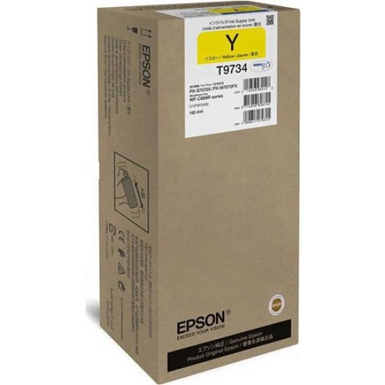 Epson C13T973400 T9734 XL Sarı Orjinal Kartuş - WF-C869 Serisi T12228 Epson C13T973400 T9734 XL Sarı Orjinal Kartuş - WF-C869 Serisi T12228