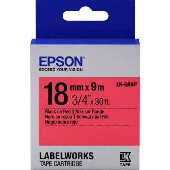 Epson C53S655002 LK-5RBP Kırmızı Üzerine Siyah Orjinal Etiket Şeridi - LW-400 / LW-600P T11360 Epson C53S655002 LK-5RBP Kırmızı Üzerine Siyah Orjinal Etiket Şeridi - LW-400 / LW-600P T11360