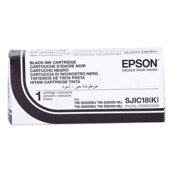 Epson SJIC18K C33S020484 Siyah Orjinal Kartuş - TM-S2000MJ / S9000MJ Epson SJIC18K C33S020484 Siyah Orjinal Kartuş - TM-S2000MJ / S9000MJ