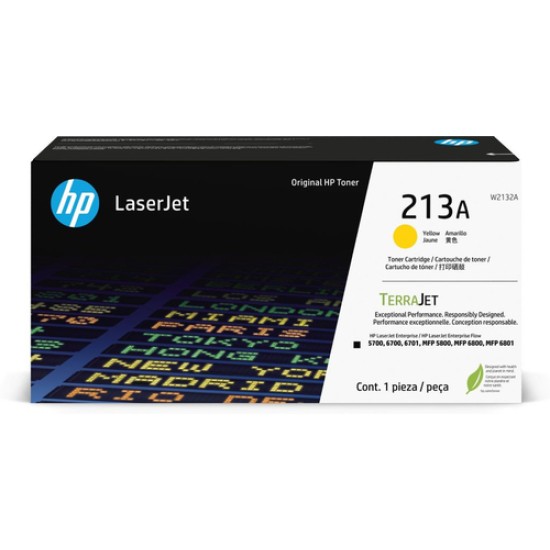 HP 213X W2132X Sarı Orjinal Toner Yüksek Kapasiteli - Enterprise 5700dn
