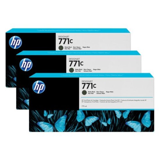 HP B6Y31A 771C Mat Siyah 3lü Plotter Kartuşu - DesignJet Z6200 T2231 HP B6Y31A 771C Mat Siyah 3lü Plotter Kartuşu - DesignJet Z6200 T2231