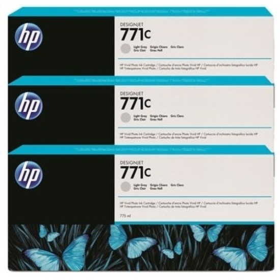 HP B6Y38A 771C Açık Gri 3lü Plotter Kartuşu - DesignJet Z6200 T2970 HP B6Y38A 771C Açık Gri 3lü Plotter Kartuşu - DesignJet Z6200 T2970