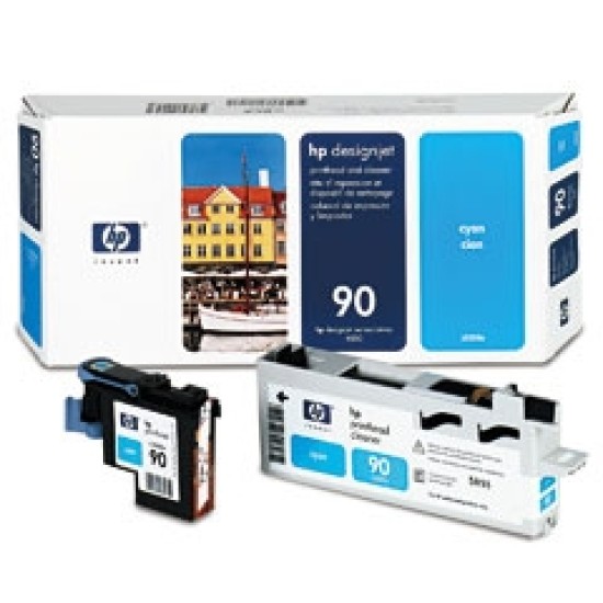 HP C5055A 90 Mavi Kafa Kartuşu + Temizleyicisi - DesignJet 4000 T1274