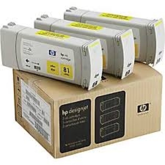 HP C5069A 81 3lü Sarı Plotter Kartuşu - DesignJet 5000 / 5500 T1225