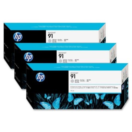 HP C9482A 91 Açık Gri Orjinal Plotter Kartuş 3lü Paket - Designjet Z6100 T2620 HP C9482A 91 Açık Gri Orjinal Plotter Kartuş 3lü Paket - Designjet Z6100 T2620