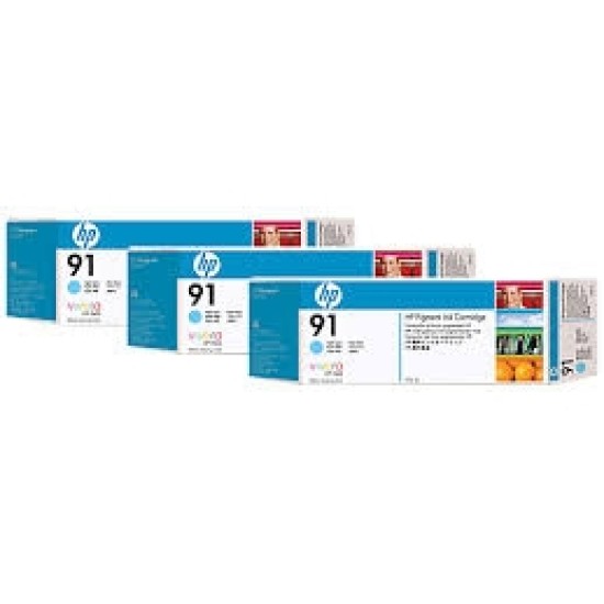 HP C9486A 91 Açık Mavi Orjinal Plotter Kartuş 3lü Paket - Designjet Z6100 T1869 HP C9486A 91 Açık Mavi Orjinal Plotter Kartuş 3lü Paket - Designjet Z6100 T1869
