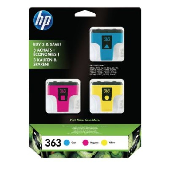 HP CB333EE 363 3lü Paket Mavi-Kırmızı-Sarı Orjinal Kartuş - Photosmart 3110 / C5180 T2784 HP CB333EE 363 3lü Paket Mavi-Kırmızı-Sarı Orjinal Kartuş - Photosmart 3110 / C5180 T2784