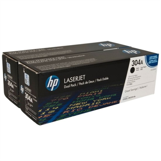 HP CC530AD 304A Siyah Orjinal İkili Paket Toner - LaserJet CP2025n T5569 HP CC530AD 304A Siyah Orjinal İkili Paket Toner - LaserJet CP2025n T5569