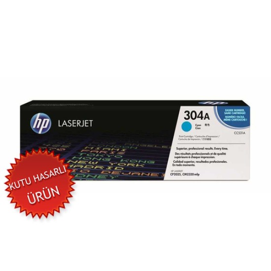 HP CC531A 304A Mavi Orjinal Toner - CP2025n / CP2025dn CF372AMDEN AYRILMA