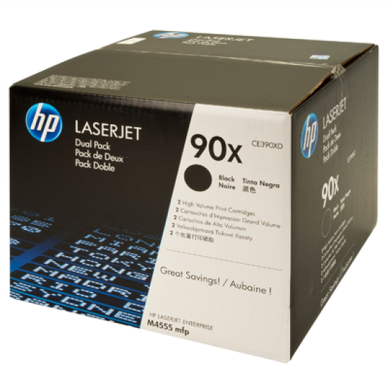 HP CE390XD 90X Siyah Orjinal Toner İkili Paket - LaserJet M4555MFP T6611 HP CE390XD 90X Siyah Orjinal Toner İkili Paket - LaserJet M4555MFP T6611