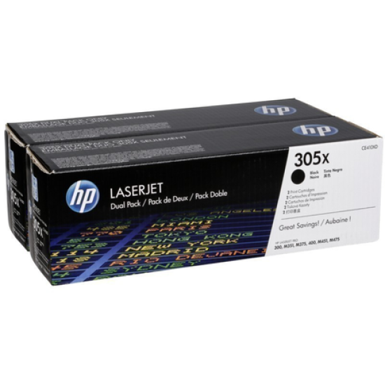 HP CE410XD 305X Siyah Orjinal Toner 2li Paket Yüksek Kapasite - Laserjet M351a / M451dn T4580 HP CE410XD 305X Siyah Orjinal Toner 2li Paket Yüksek Kapasite - Laserjet M351a / M451dn T4580