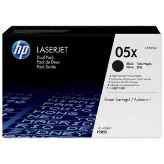 HP CE505XD 05X Siyah 2li Paket Orjinal Toner - P2035 / P2055 T5294 HP CE505XD 05X Siyah 2li Paket Orjinal Toner - P2035 / P2055 T5294