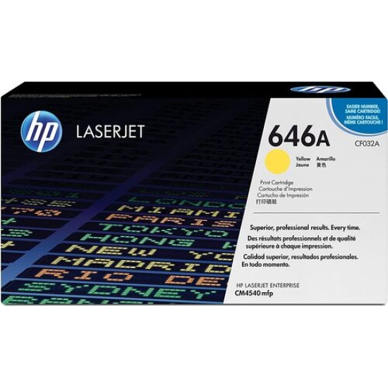 HP CF032A 646A Sarı Orjinal Toner - LaserJet CM4540 T12422