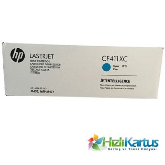 HP CF411XC 410X Mavi Orjinal Toner Yüksek Kapasite - M452dn / M477dw T3242 HP CF411XC 410X Mavi Orjinal Toner Yüksek Kapasite - M452dn / M477dw T3242