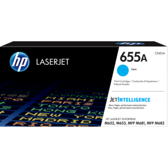 HP CF451A 655A Mavi Orjinal Toner - Laserjet M652dn / M653dn T9720 HP CF451A 655A Mavi Orjinal Toner - Laserjet M652dn / M653dn T9720