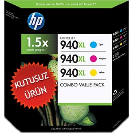 HP CH637BN 940XL Orjinal 3lü Kartuş Sarı + Kırmızı + Mavi - Pro 8000 / 8500 U T1501 HP CH637BN 940XL Orjinal 3lü Kartuş Sarı + Kırmızı + Mavi - Pro 8000 / 8500 U T1501