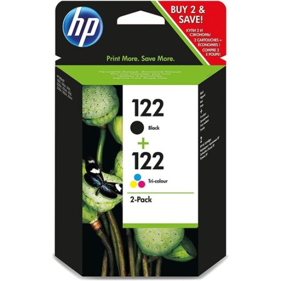 HP CR340HE 122+122 Siyah + Renkli Orjinal Kartuş T16488