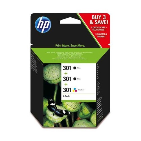 HP E5Y87EE 301 Siyah2 + Renkli1 Orjinal Kartuş - DeskJet 1000 T12880 HP E5Y87EE 301 Siyah2 + Renkli1 Orjinal Kartuş - DeskJet 1000 T12880
