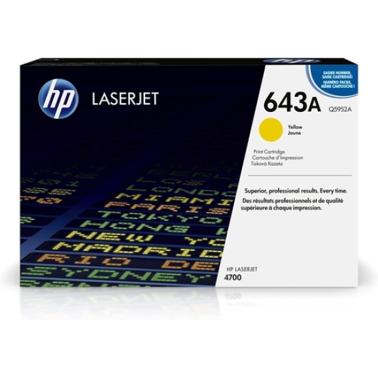 HP Q5952A 643A Sarı Orjinal Toner - LaserJet 4700 T10138