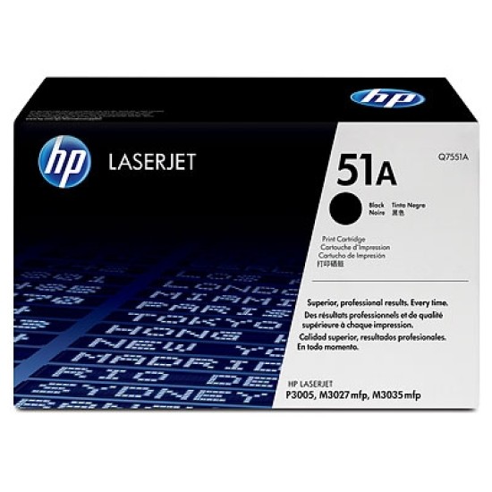 HP Q7551A 51A Siyah Orjinal Toner - LaserJet 3005 T5485 HP Q7551A 51A Siyah Orjinal Toner - LaserJet 3005 T5485