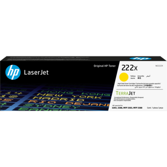 HP W2222X 222X Yüksek Kapasite Sarı Orjinal Toner - LaserJet Pro 3201 HP W2222X 222X Yüksek Kapasite Sarı Orjinal Toner - LaserJet Pro 3201