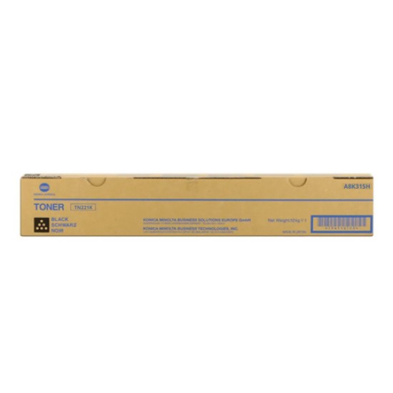 Konica Minolta TN-221K A8K315H Siyah Orjinal Toner - Bizhub C287 Konica Minolta TN-221K A8K315H Siyah Orjinal Toner - Bizhub C287