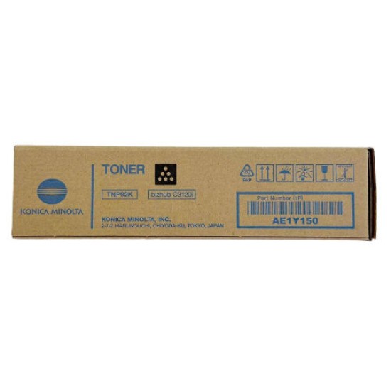 Konica Minolta TNP-92K AE1Y150 Siyah Orjinal Toner - C3120i Konica Minolta TNP-92K AE1Y150 Siyah Orjinal Toner - C3120i