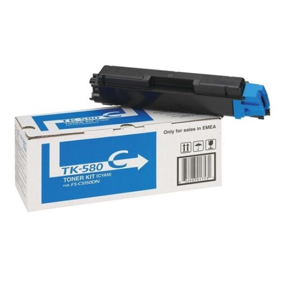 Kyocera TK-580C 1T02KTCNL0 Mavi Orjinal Toner - FS-C5150dn / P6021Cdn T14703