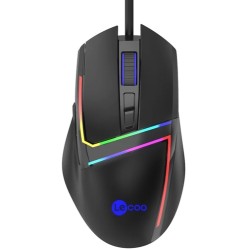 Lecoo MS106 Kablolu RGB LED Aydınlatmalı 3200DPI 7 Tuşlu Oyuncu Mouse Siyah