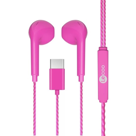 Lenovo Lecoo EH104C-PR Type-C Pembe Kulak İçi Mikrofonlu Kulaklık