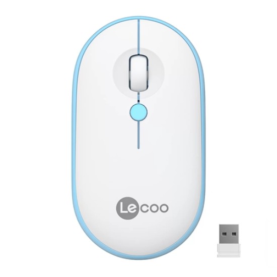 Lenovo Lecoo WS212 Kablosuz 1600DPI 4 Tuşlu Beyaz & Mavi Optik Mouse Lenovo Lecoo WS212 Kablosuz 1600DPI 4 Tuşlu Beyaz & Mavi Optik Mouse