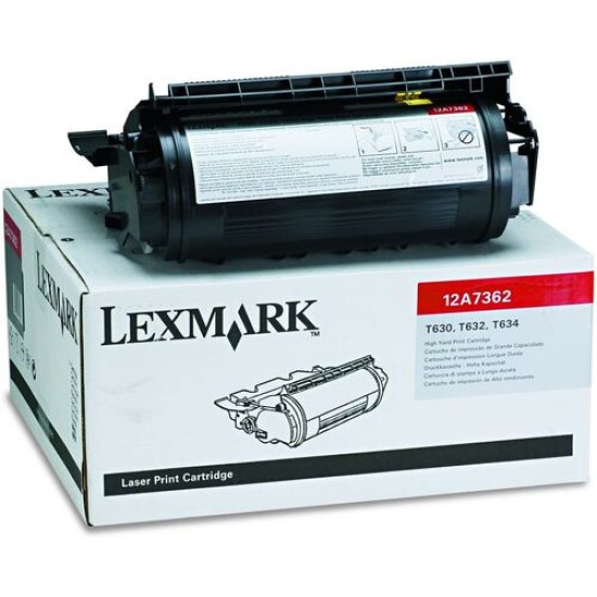 Lexmark 12A7362 Siyah Orjinal Toner - T634 / T630dn T16581 Lexmark 12A7362 Siyah Orjinal Toner - T634 / T630dn T16581