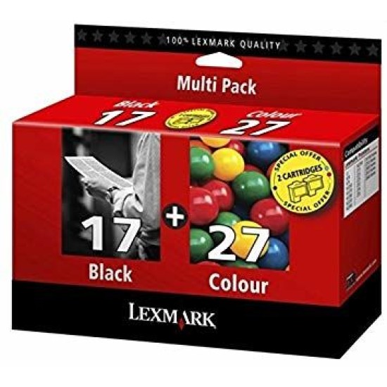 Lexmark 17 + 27 10N0217 / 10N0227 İkili Ekonomik Paket Orjinal Kartuş - X1270 T2682 Lexmark 17 + 27 10N0217 / 10N0227 İkili Ekonomik Paket Orjinal Kartuş - X1270 T2682