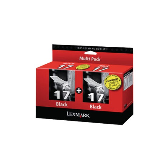 Lexmark 17+17 Siyah Orjinal Kartuş 2li Paket - X1270 / Z640 T7574 Lexmark 17+17 Siyah Orjinal Kartuş 2li Paket - X1270 / Z640 T7574